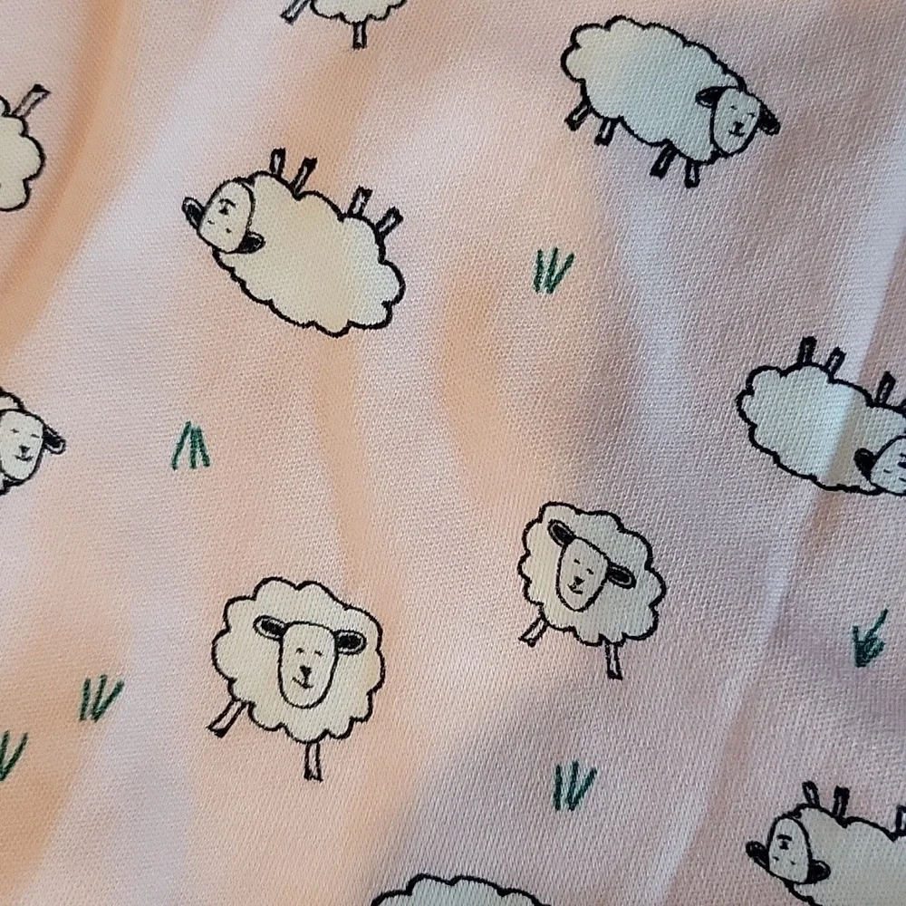 Hanna Andersson Pink Sheep Gown With Mitten Cuffs - Picture 3 of 4